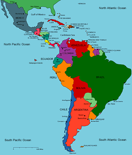 拉美地图高清版图片