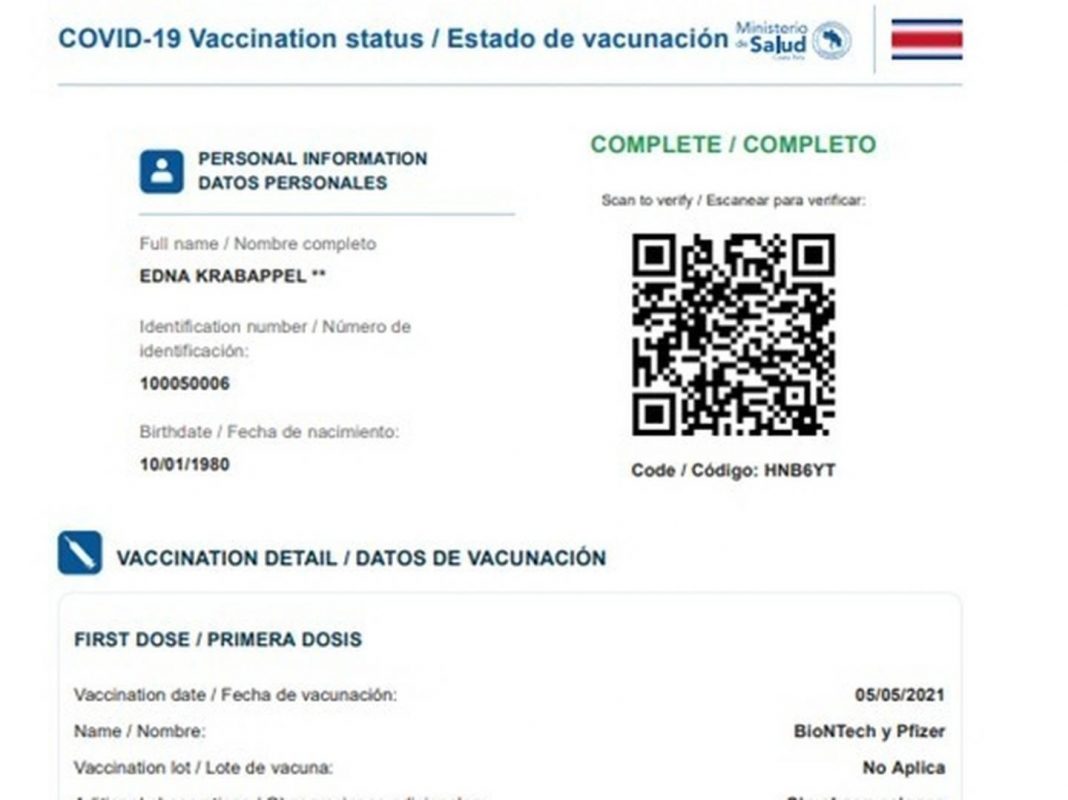 Health includes QR code to validate online vaccination certificate Q